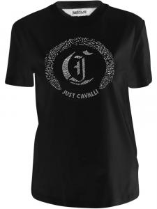 Just Cavalli футболка с декорированным логотипом, черный