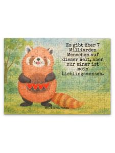 Mr. & Mrs. Panda Дизайн пазла «Красная панда» с надписью белым цветом