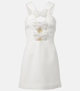 Мини-платье из крепа с бантом в стиле Гермионы Rebecca Vallance, слоновая кость