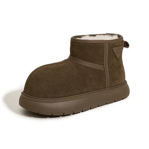 Milan love song Тёплые утеплённые короткие зимние сапоги для женщин с эффектом увеличения роста в цвете чёрная олива, цвет Black Olive