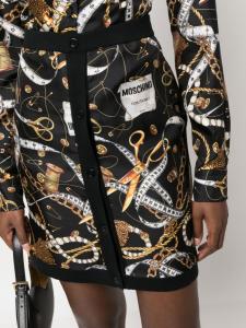 Moschino мини-юбка с завышенной талией и графичным принтом, черный