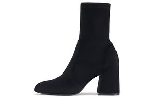 Замшевые сапоги с квадратным носком Stuart Weitzman, Black