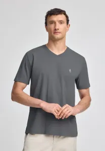 Футболка с коротким рукавом, v-образным вырезом, стандартного кроя, ss rf vn rigby, лучшая базовая футболка Polo Club, Asphalt