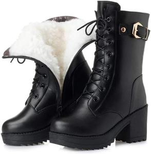 GrVpM Женские зимние ботинки, уличные рабочие прогулочные теплые туфли с плюшевой подкладкой, высокие ботинки для верховой езды, красные B-39/UK 6/US 8