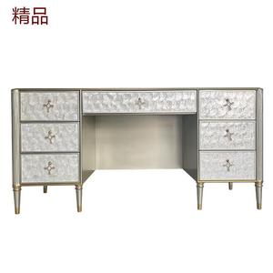 Yu Senyi Комод 160х50х80 см для гостиной из массива дерева, 7 ящиков, золотая отделка, цвет шампань серебро