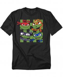 Футболка Big & Tall TMNT Mutant Mayhem Turtle Heads TEENAGE MUTANT NINJA TURTLES, Black