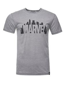 Футболка Re:Covered T-Shirt Marvel City Logo Light Grey, серый