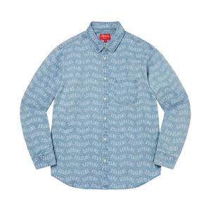 Рубашка Supreme Arc Jacquard Denim Shirt, Blue