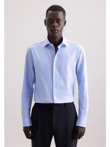 Облегающая спортивная рубашка средне-синего цвета Seidensticker