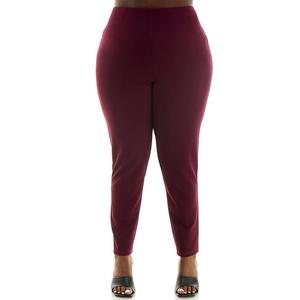 Брюки из высокотехнологичного крепа больших размеров Nina Leonard, цвет Deep Wine