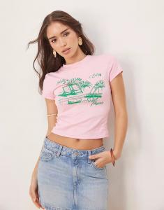 Детская футболка ASOS DESIGN с изображением шезлонга розового цвета