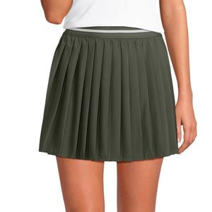 Женская спортивная юбка-шорты из тканого плиссированного материала Lands' End, цвет dark olive green
