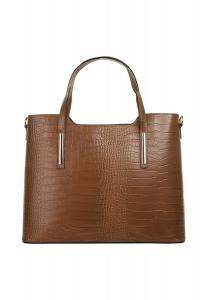 Сумочка, натуральная кожа, производство Италия Cluty, цвет Cognac