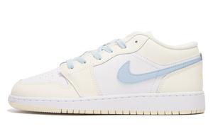 Кроссовки Air Jordan 1 Vintage Basketball Shoes Women's Low-top White/Blue, светло-желтый