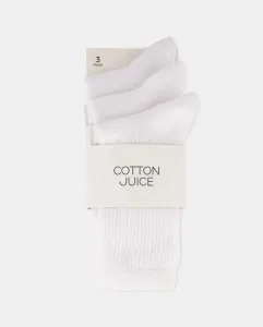 Упаковка из 3 белых спортивных носков для мальчиков Cotton Juice, белый