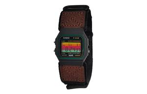 CASIO Мужские часы Retrofit Series с кварцевым механизмом и нейлоновым ремешком, черный циферблат