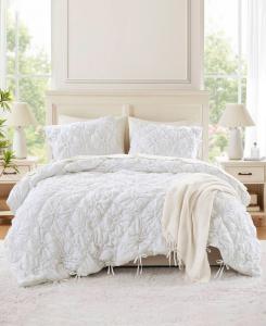 Комплект постельного белья из 3 предметов с цветочной вышивкой Лилия, размер Full/Queen Intelligent Design, White