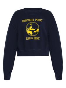 Укороченная толстовка с графическим принтом Montauk Point rag & bone, синий