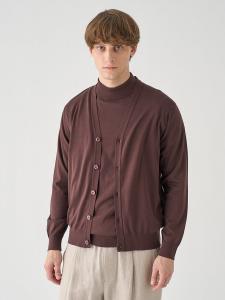 Вязаный кардиган с V-образным вырезом и длинными рукавами из хлопка | Wisting | 30G Современный крой