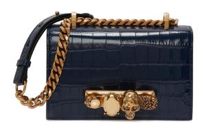 Alexander McQueen Миниатюрная женская сумка-кроссбод из коровьей кожи морской синий