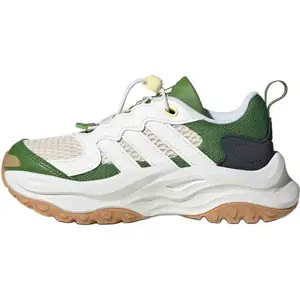 Adidas Максвейви противоскользящие износостойкие низкие детские повседневные кроссовки white green kids