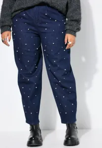 Джинсы-Баллоны с высокой талией и зауженным кроем. Studio Untold, Dark Blue Denim