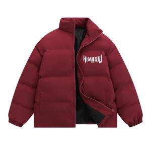 Пуховик Unisex Stand Collar Moderate Padded HUANQIU, maroon