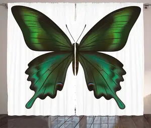 Штора ABAKUHAUS "ласточкин хвост", экзотический зеленый, для спальни, присборенная тесьма с петлями и крючками, 280 x 175 см, оливково-зеленый, нефритовый Abakuhaus