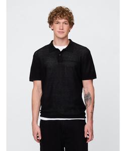 (U) Текстурированная вязаная крючком рубашка-поло