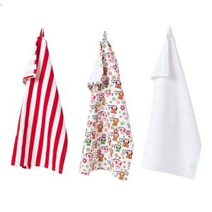 Кухонное полотенце Homescapes Set 3 шт Eule, 50x1x70 см цвет rot-weiß