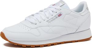 Кроссовки Reebok Classic Leather для мужчин, белый/серый