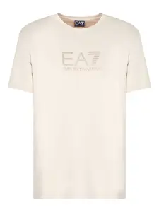 Футболка с вышитым логотипом Ea7 Emporio Armani, светло-бежевый
