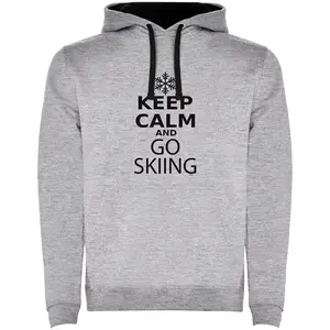Худи Kruskis Keep Calm And Go Skiing Two-Colour, серый