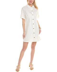 Платье-рубашка Rebecca Taylor с люверсами, белый