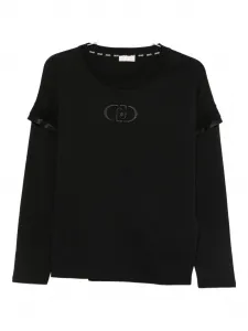 Футболка с отделкой лентой LIU JO, черный