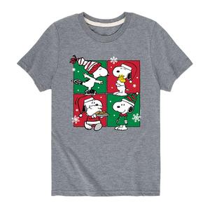 Рождественская футболка с рисунком Peanuts Snoopy для мальчиков 8–20 лет Licensed Character, серый