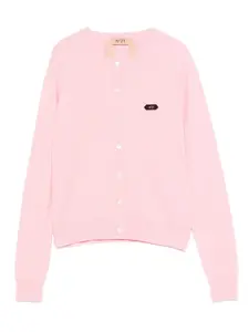 Кардиган на пуговицах с нашивкой-логотипом Nº21, розовый