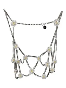 Топ-цепочка с цветочным декором Noir Kei Ninomiya, серебряный