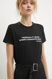 Хлопковая футболка Karl Lagerfeld, черный