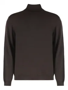 Шерстяной свитер с высоким воротником slowear, коричневый
