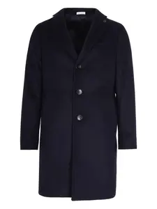 Однобортное пальто из шерсти Breras Milano, синий