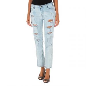 Длинные джинсовые брюки с прямым подолом 10db50255 женщина Met, синий