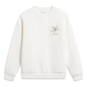 Топ китайская культура цветочная графика толстовка Li-Ning, белый