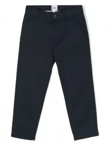 Твиловые брюки прямого кроя BOSS Kidswear, синий