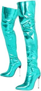 Женские сапоги выше колена с заостренным носком, на шпильке, длинные модные ботильоны весенне-осеннего стиля для женщин Generic, 2