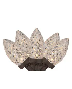 Набор из 100 граненых светодиодных рождественских гирлянд C9 с теплым белым светом - коричневый провод Northlight, clear