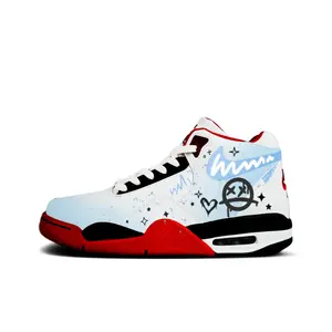 Nike Легкие кроссовки Flight Legacy Heart Party устойчивые к истиранию мид-топ винтажные баскетбольные Unisex Red White