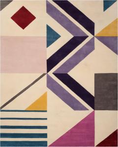 Ковер ручной работы SAFAVIEH, 244 x 305 см, Fifth Avenue Collection Ivory / Purple FTV116A в стиле Mid-Century Modern Abstract из шерсти