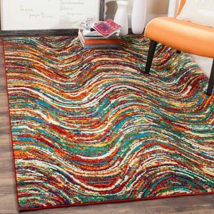 Ковер SAFAVIEH, 79 x 153 см, Aruba Collection, Multi, Boho, не линяет и прост в уходе, идеален для помещений с высокой проходимостью: прихожая, гостиная, спальня (ARB502M)