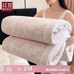 Red Bean Home Textiles Трехслойное одеяло 200х230 см, комплект из 3 предметов (одеяло + 2 наволочки), цвет Love Intense Pink, велюр